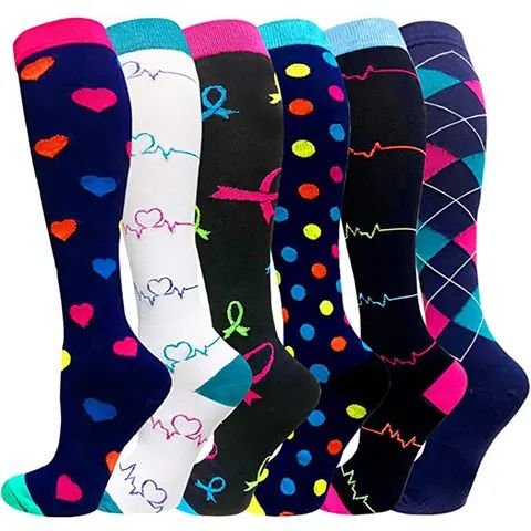 Big Hearts Patterned Compression Socks