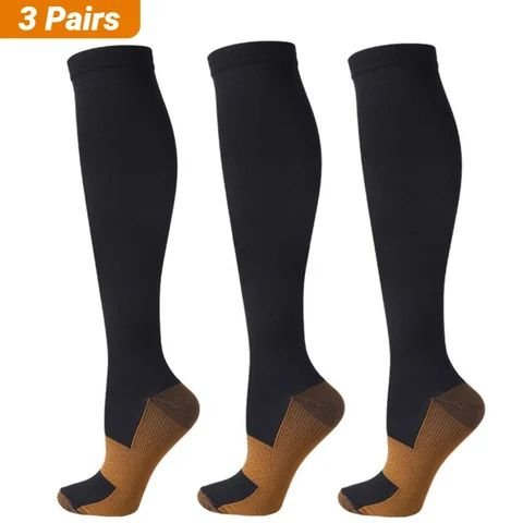 Classic Knee High Compression Socks, 3 Pairs