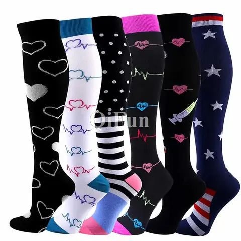Hearts and Stars Compression Socks