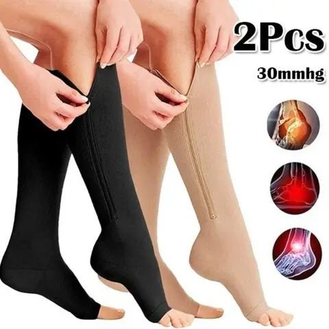 Open Toe Zip Compression Socks